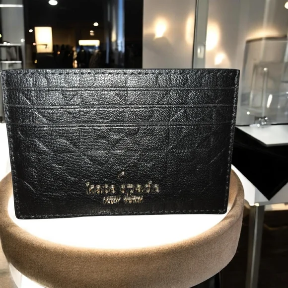 Kate Spade Embossed Leather Card Holder Case - Picture 2 of 4